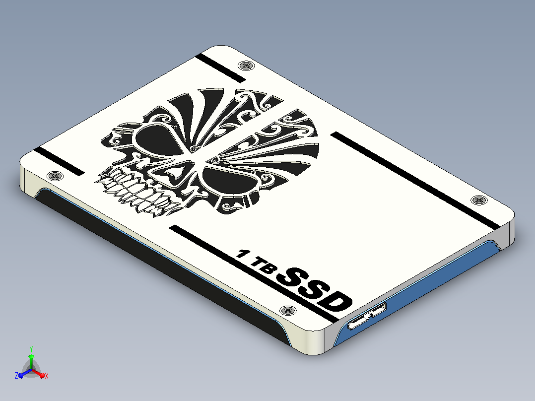 017-硬盘-便携式 SSD 硬盘驱动器 STEP正等轴测图