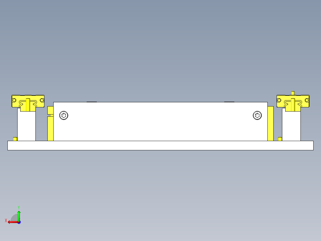 使用钢丝和气缸的4倍行程滑台后视图