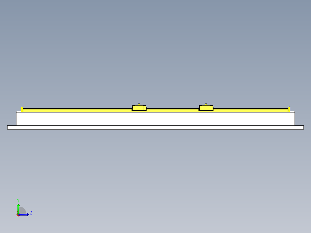 使用钢丝和气缸的4倍行程滑台左视图