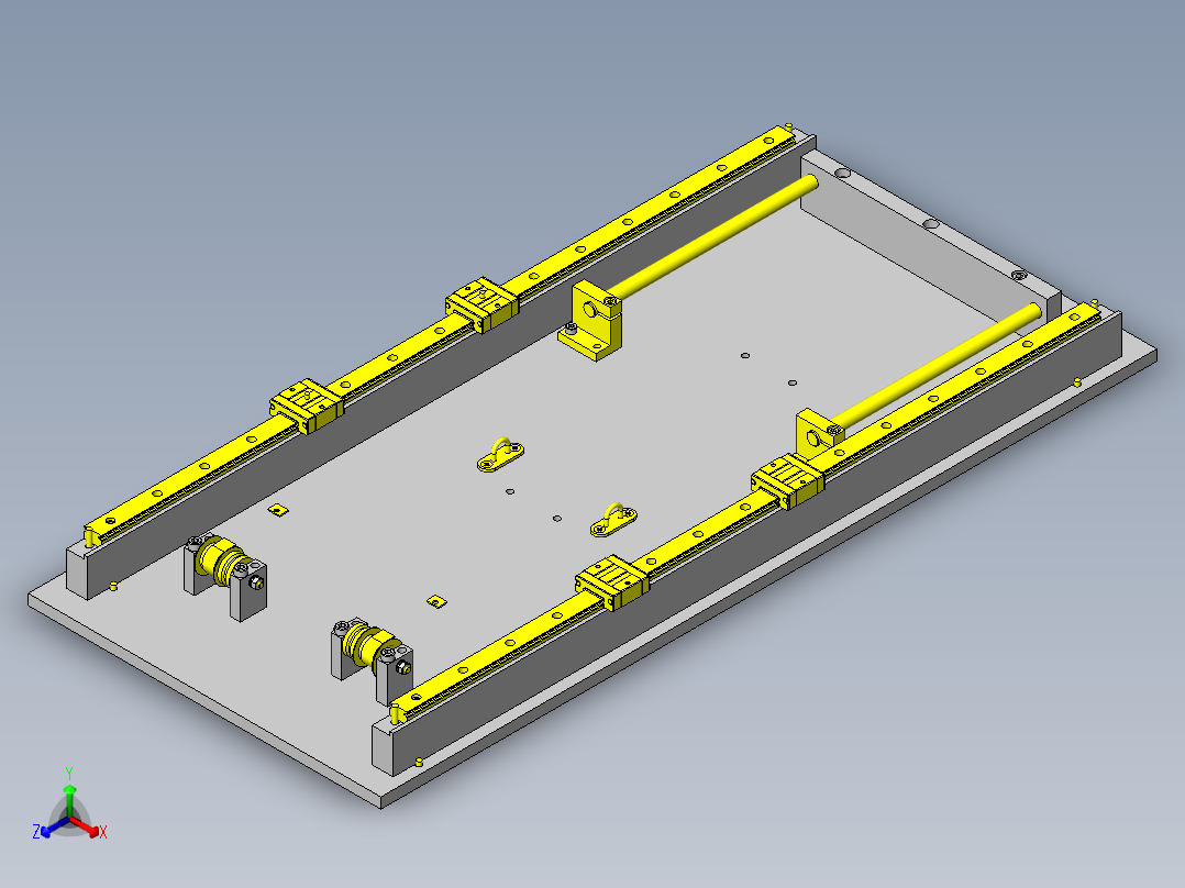 使用钢丝和气缸的4倍行程滑台正等轴测图