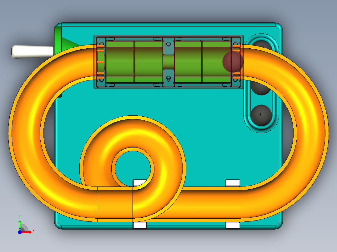 滚动的球装置前视图