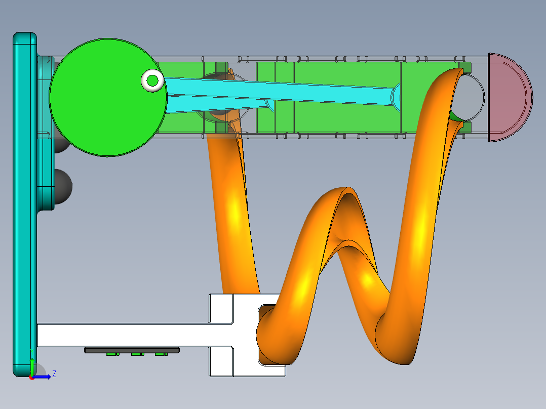 滚动的球装置左视图