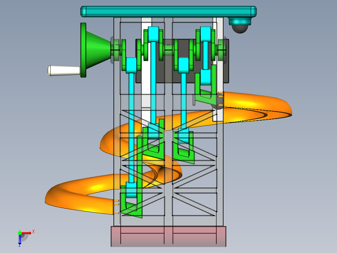 滚动的球装置俯视图