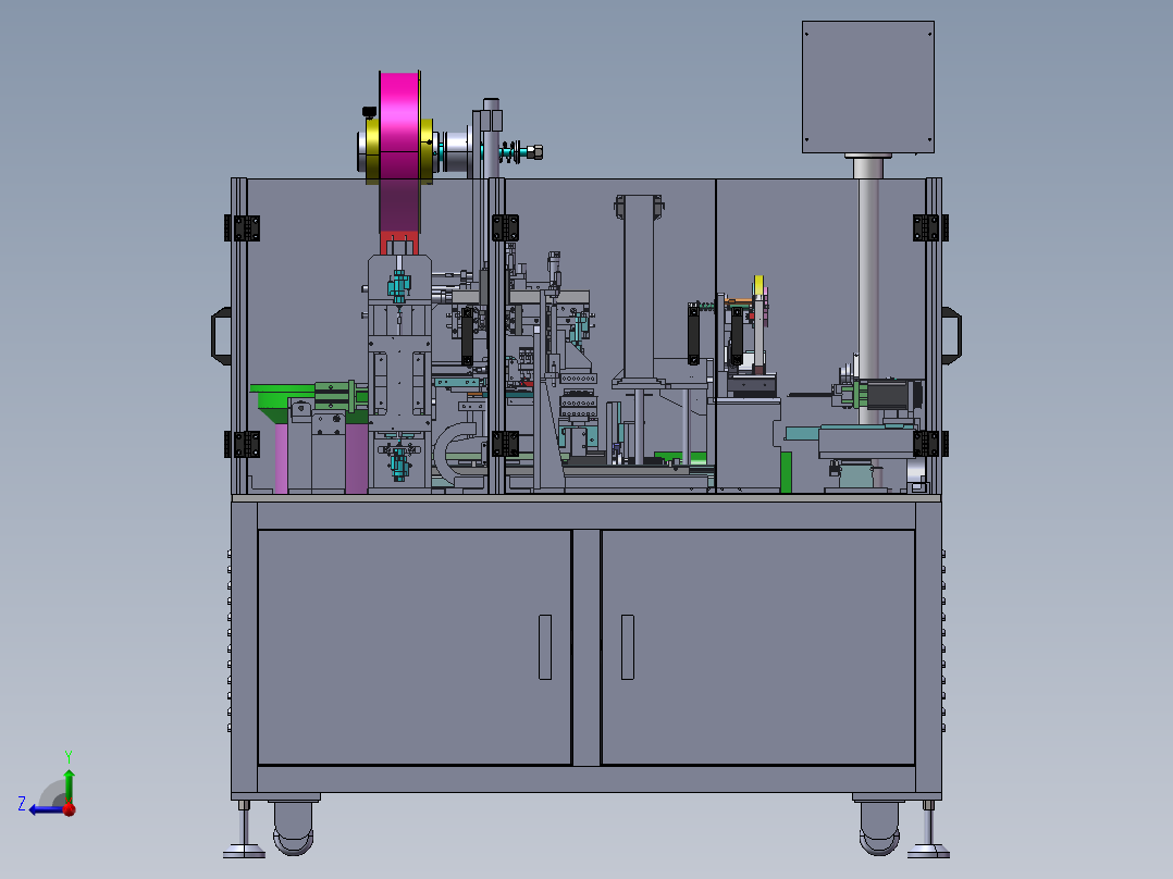 B27_非标自动贴膜机总装右视图