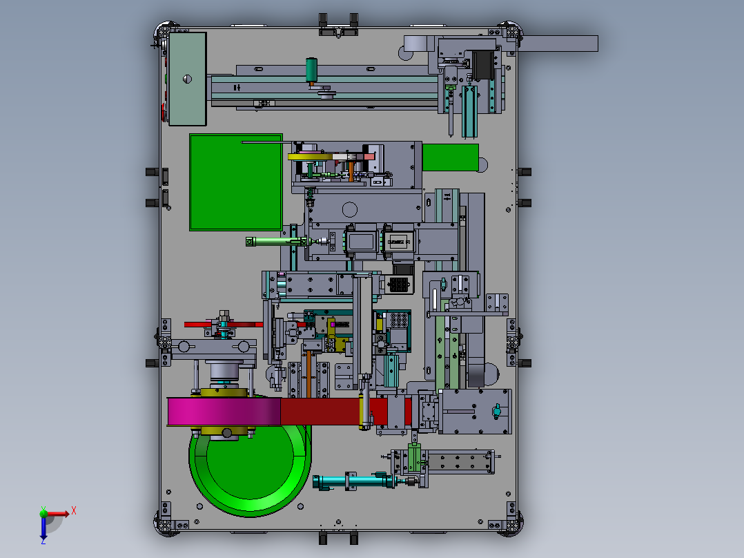B27_非标自动贴膜机总装俯视图