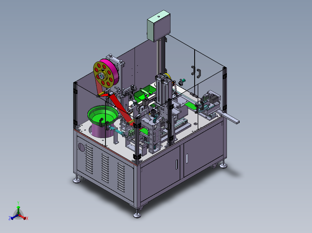 B27_非标自动贴膜机总装正等轴测图