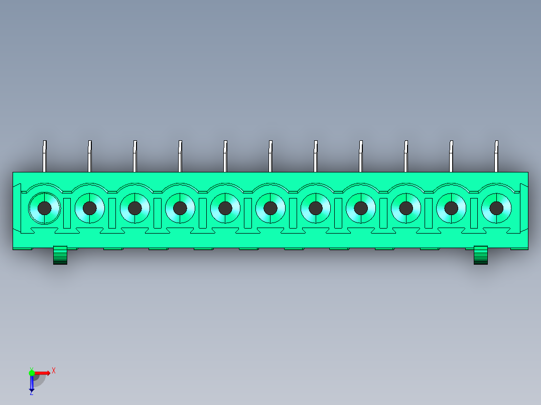 DEGSON 2EDG 系列 5.0mm 可插拔接线端子组-2EDGA-5.0-11P-14-00AH俯视图