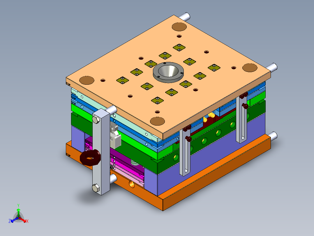 HeliCAP冷流道模具正等轴测图