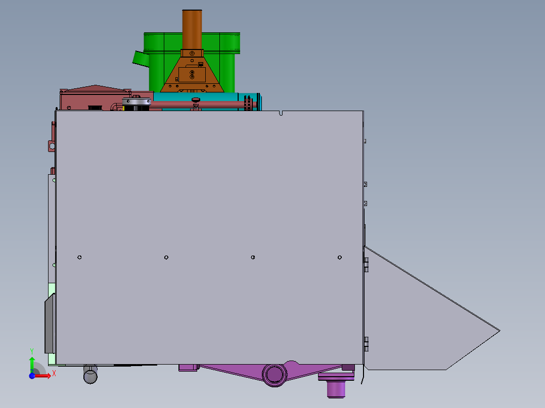 整体饮料生产线包装包装机3D模型前视图
