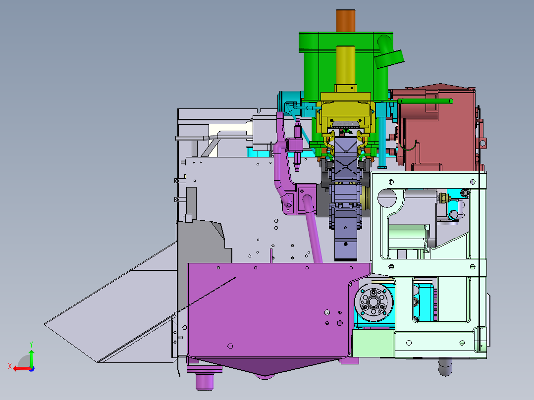 整体饮料生产线包装包装机3D模型后视图