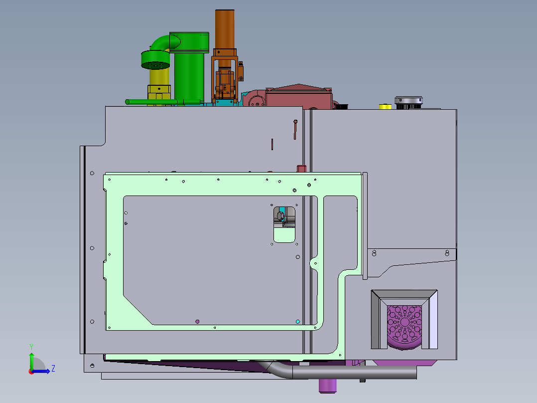 整体饮料生产线包装包装机3D模型左视图