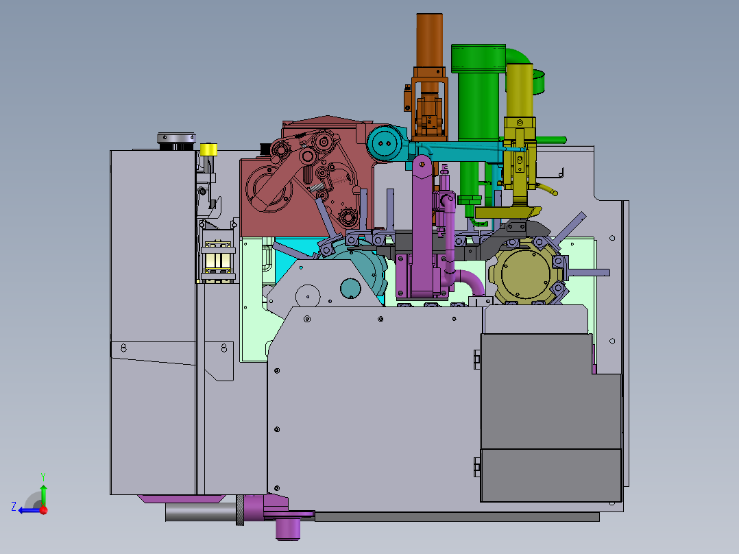 整体饮料生产线包装包装机3D模型右视图