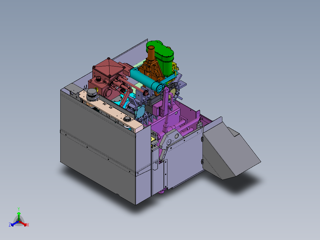 整体饮料生产线包装包装机3D模型正等轴测图