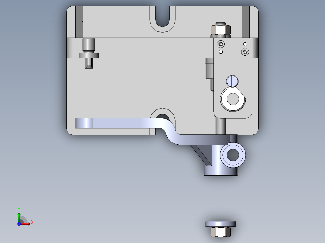 转向臂加工工艺及钻Φ9.3孔夹具设计【含三维SolidWorks和UG】 前视图