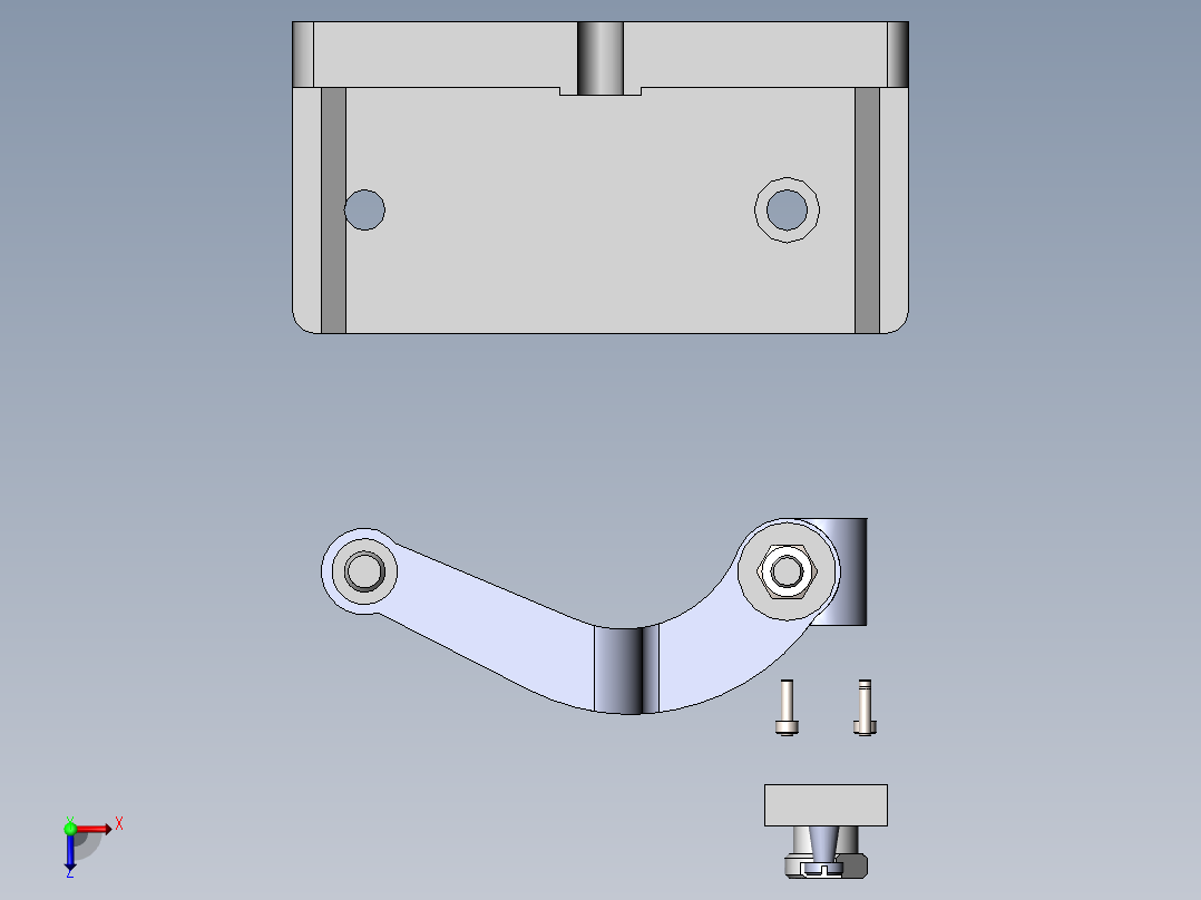 转向臂加工工艺及钻Φ9.3孔夹具设计【含三维SolidWorks和UG】 俯视图