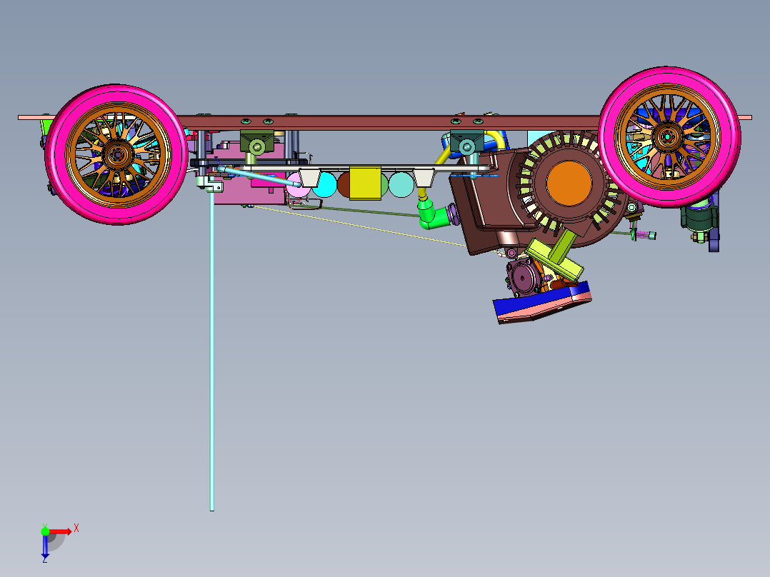 加油油动拉力车俯视图