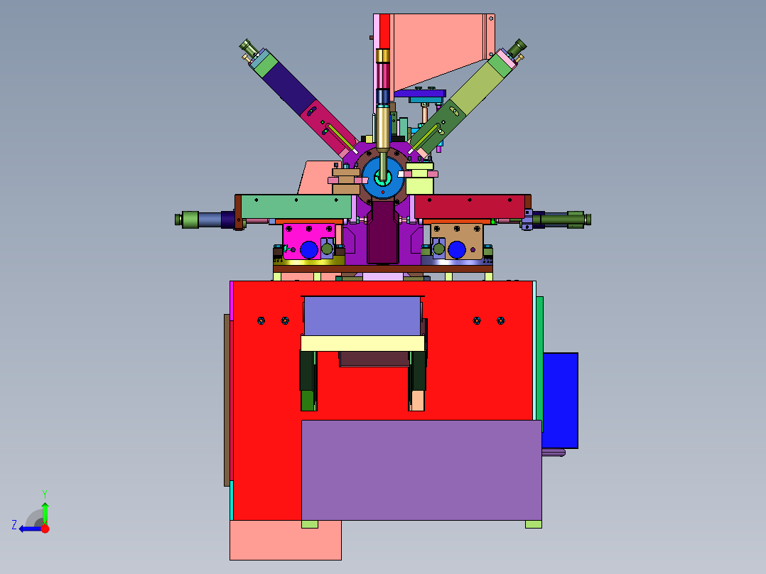 圆钢自动进给主轴进料机床右视图
