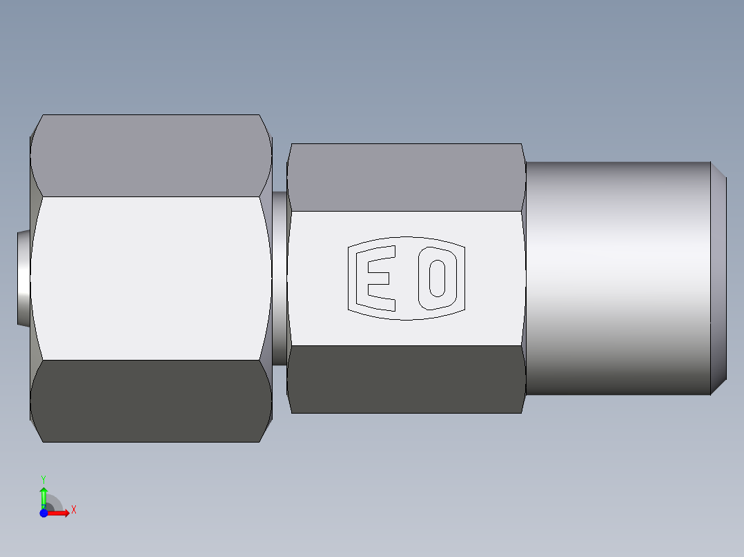卡套式工业通用硬管接头EO_Distance_piece_adapter_DA06SOMD71前视图