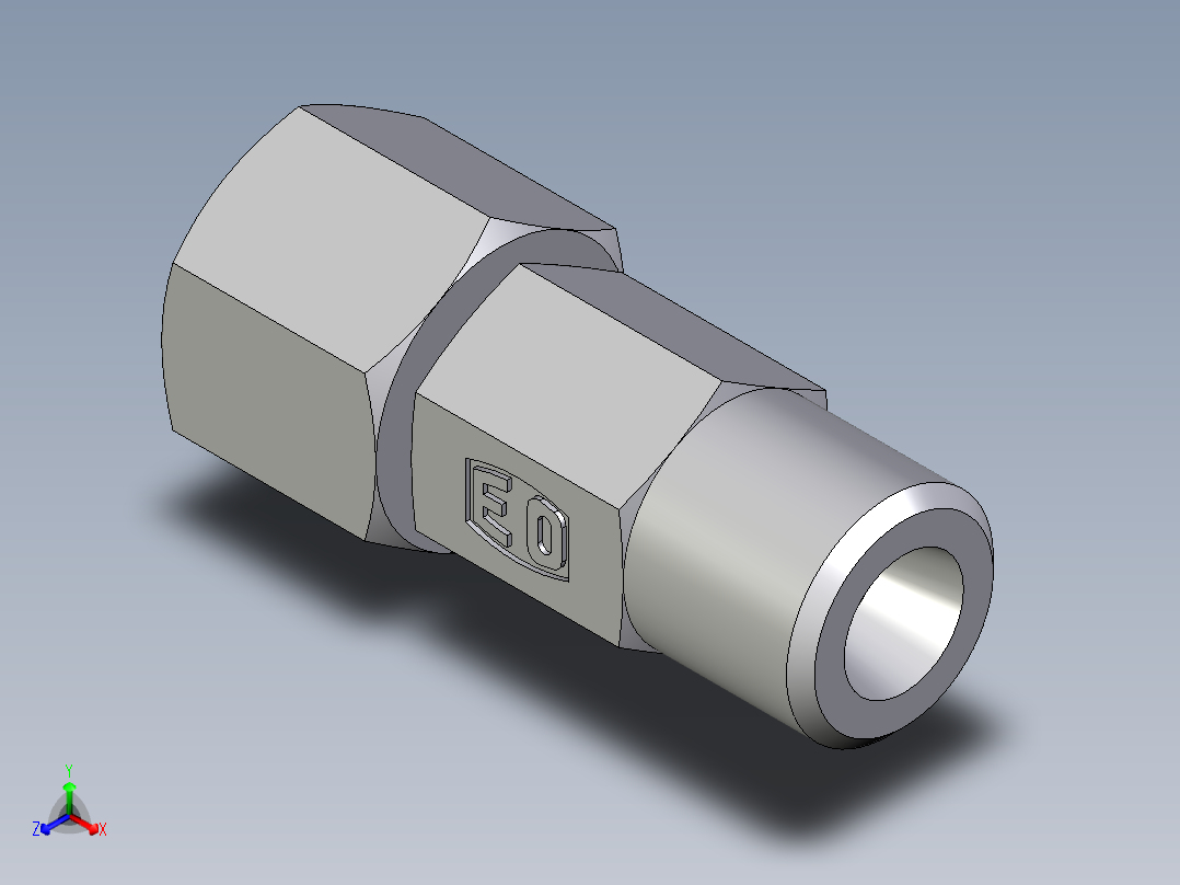 卡套式工业通用硬管接头EO_Distance_piece_adapter_DA06SOMD71正等轴测图