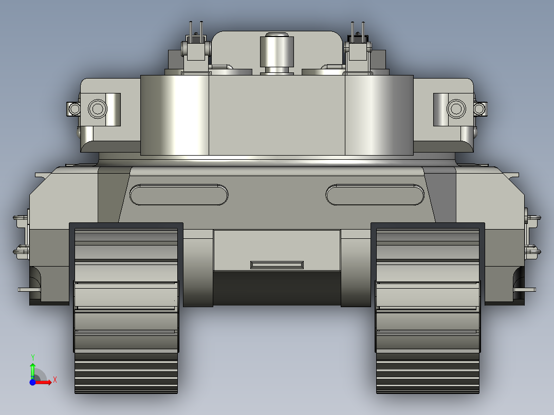 military-tank履带坦克模型前视图