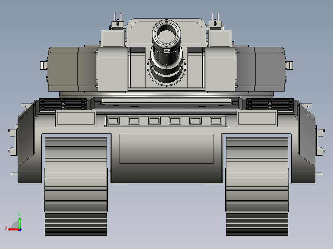 military-tank履带坦克模型后视图