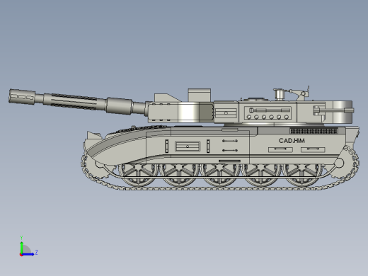 military-tank履带坦克模型左视缩略图