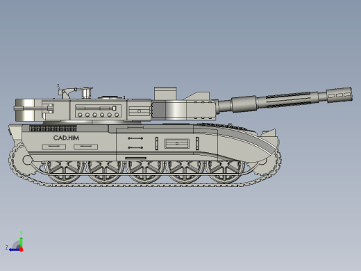 military-tank履带坦克模型右视缩略图