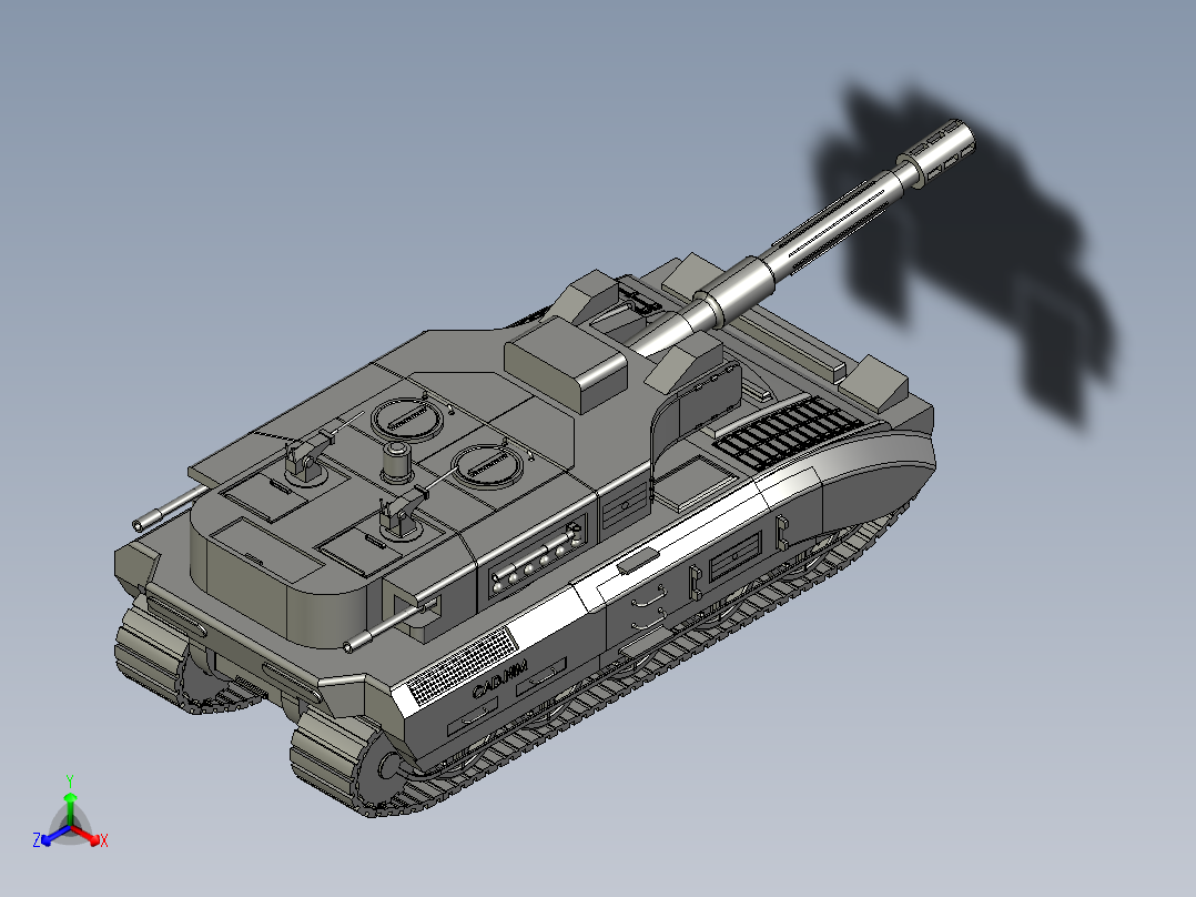 military-tank履带坦克模型正等轴测图