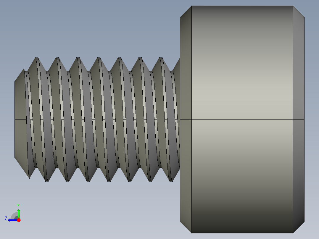 M3 x 0.5mm Thread 4mm LONG SOCKET HEAD CAP SCREW.STEP右视图