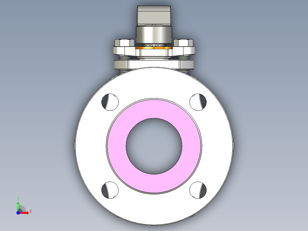 管道手动球阀-水管开关阀-手动阀门User Library-md52c150dn65-1前视图