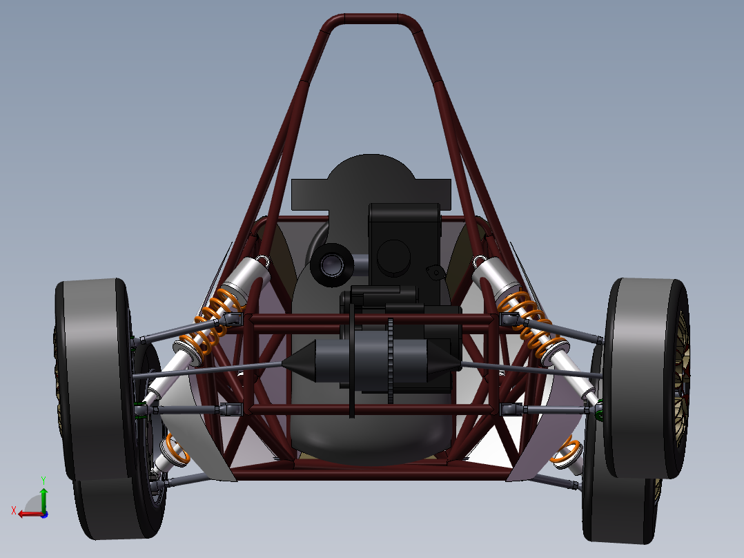 方程式混合动力车后视图
