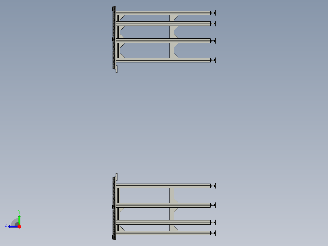 转弯输送线90度拐角右视图
