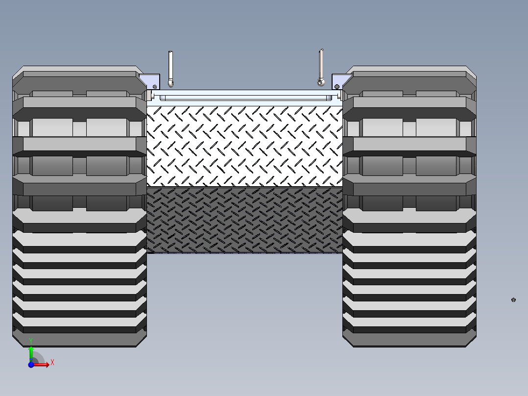 1吨电动克里斯蒂底盘前视图
