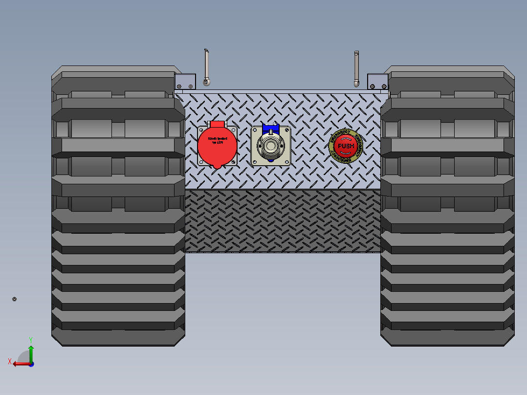 1吨电动克里斯蒂底盘后视图