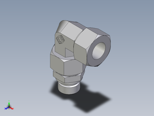 卡套式工业通用硬管接头EO_Assembled_adjustable_standpipe_elbow_EVW18LR71正等轴测缩略图
