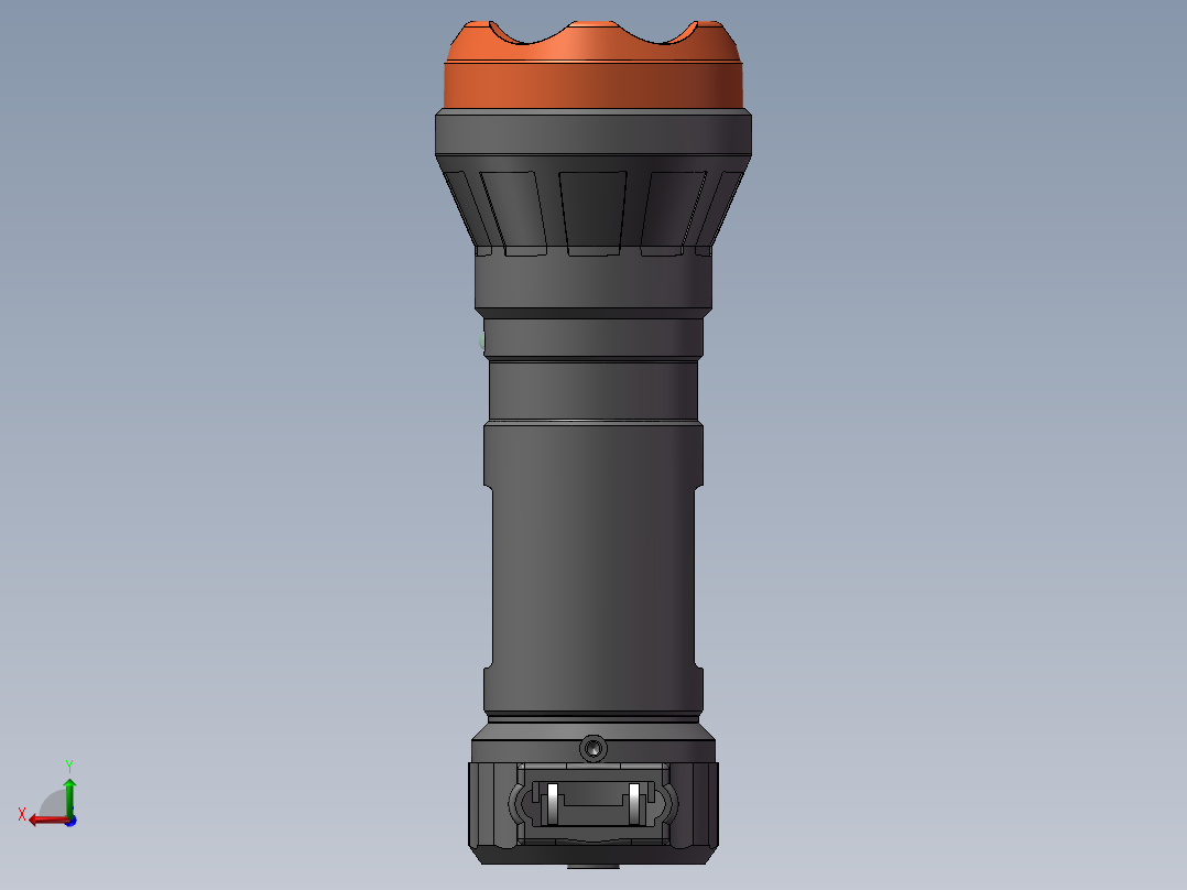 最新手持可充电手电筒（建模超全）后视图