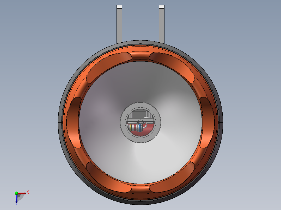 最新手持可充电手电筒（建模超全）俯视图