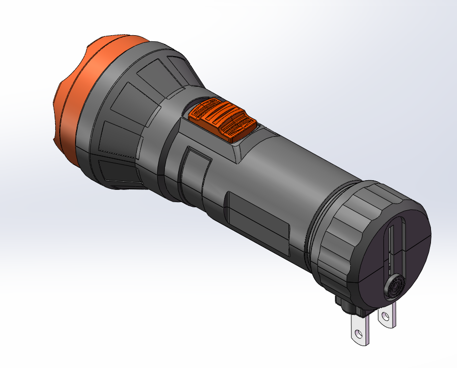 最新手持可充电手电筒（建模超全）