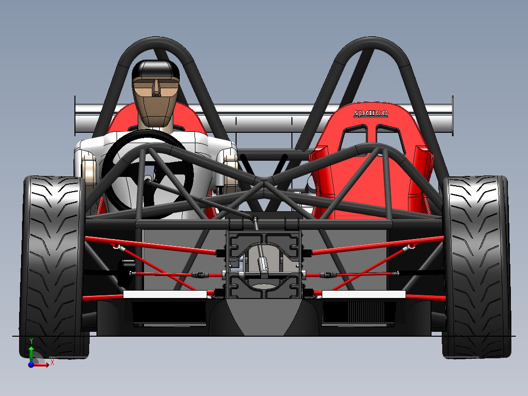 250混合动力原型赛车SW设计前视图