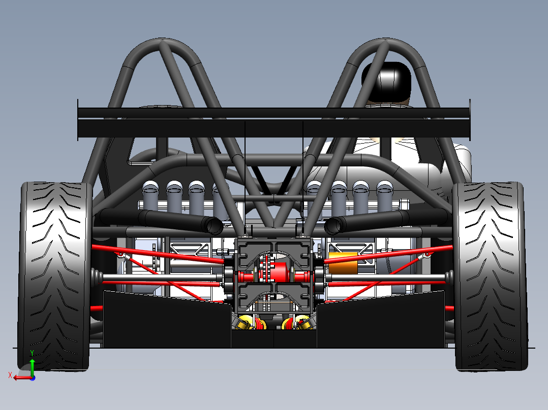 250混合动力原型赛车SW设计后视图