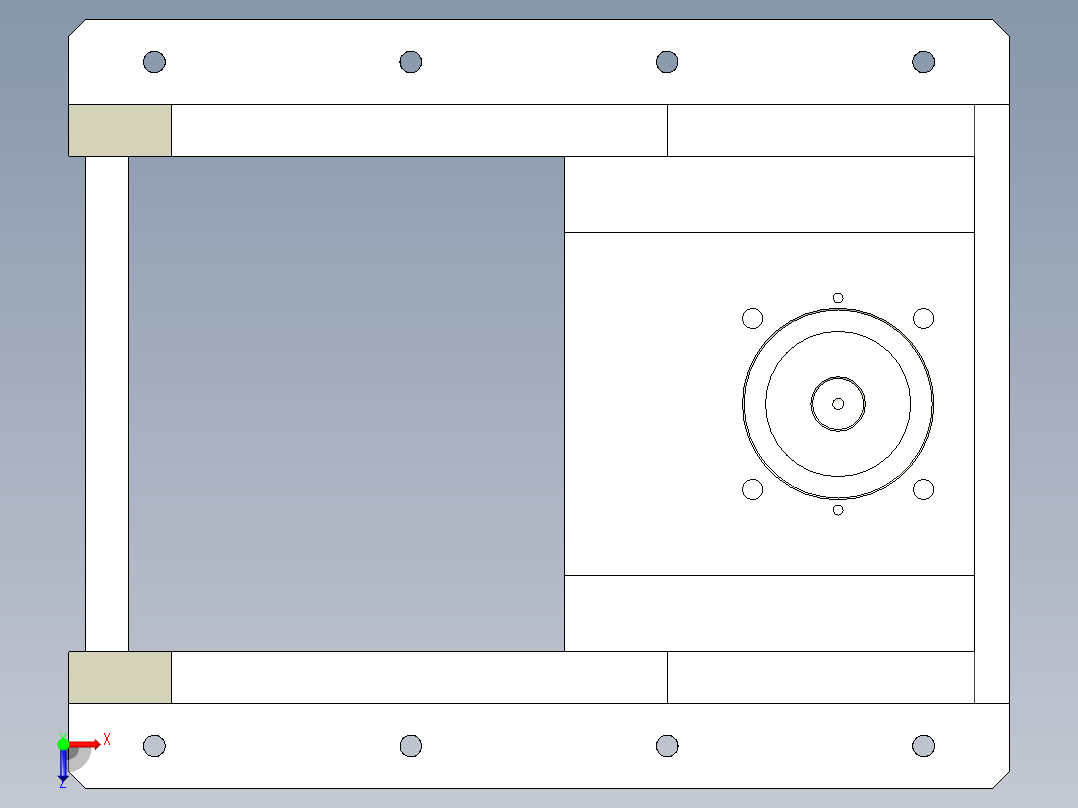 壳体压轴承组件俯视图