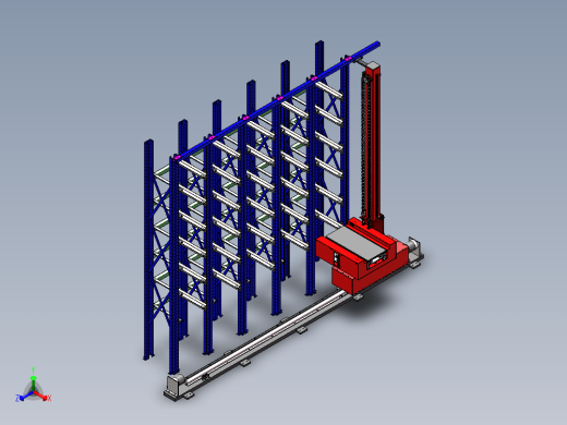 单柱巷道式堆垛机（sw16可编辑+cad）正等轴测缩略图