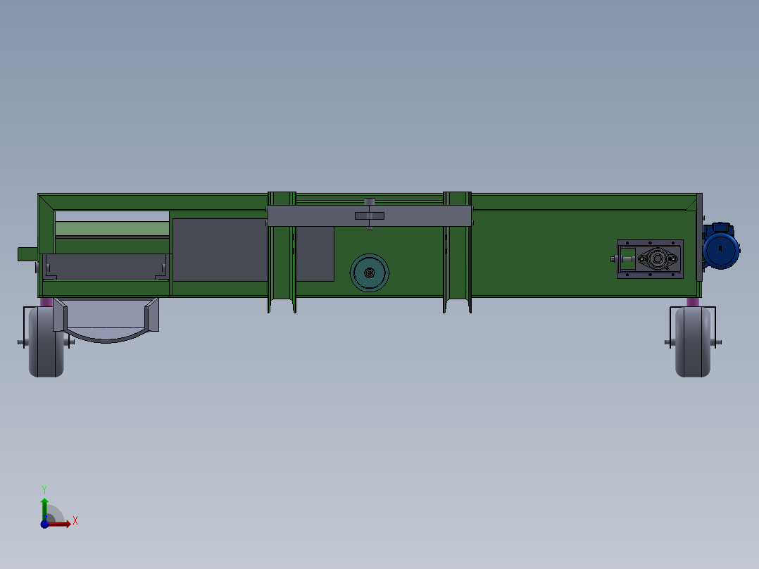 小型玉米收割机构3D 装配图 部装图前视图