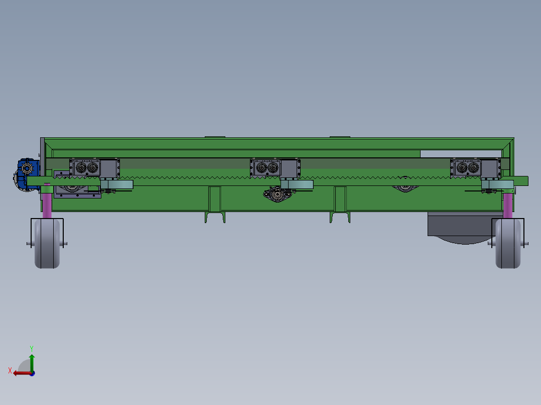 小型玉米收割机构3D 装配图 部装图后视图