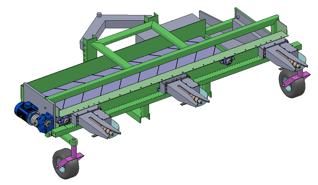 小型玉米收割机构3D 装配图 部装图