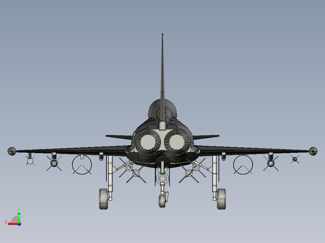 台风战斗机后视图