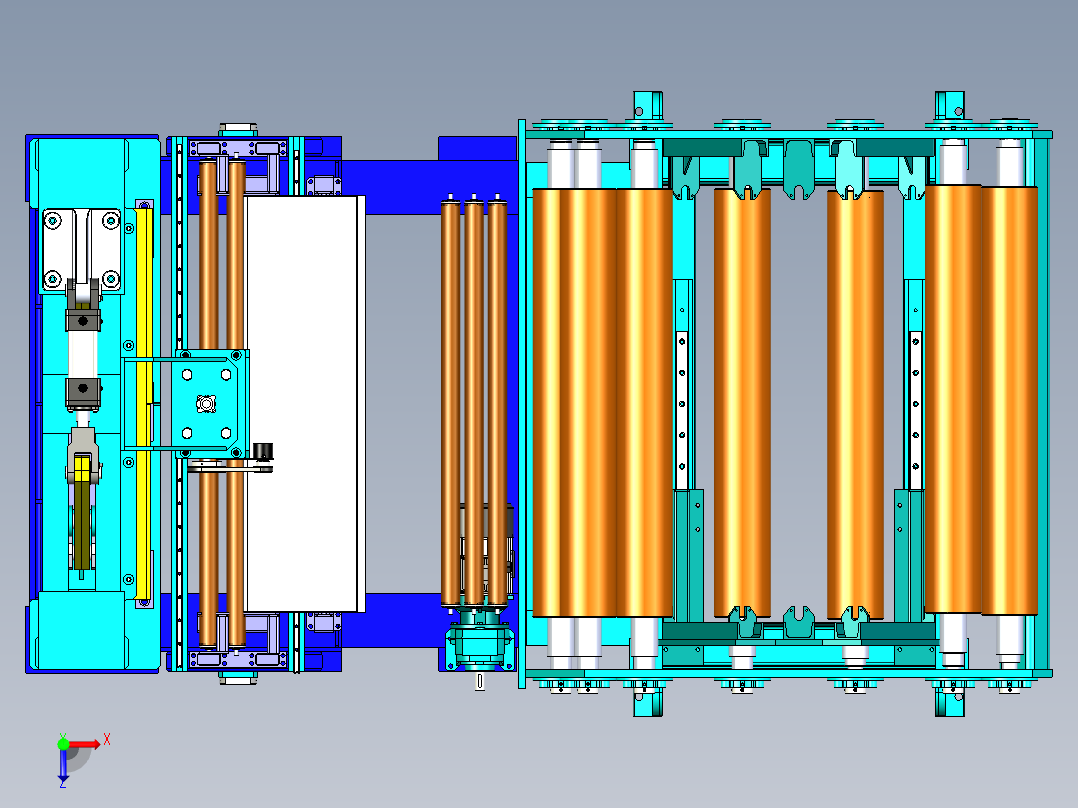 B2004280-卷材成型机开卷机俯视图