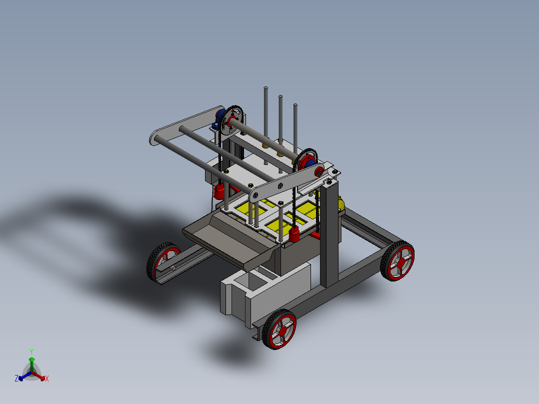 手动制砖机   SW23正等轴测图