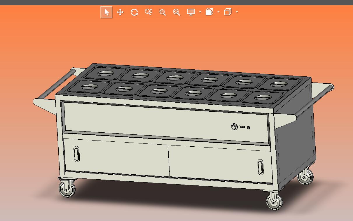 移动式不锈钢快餐保温台售饭台