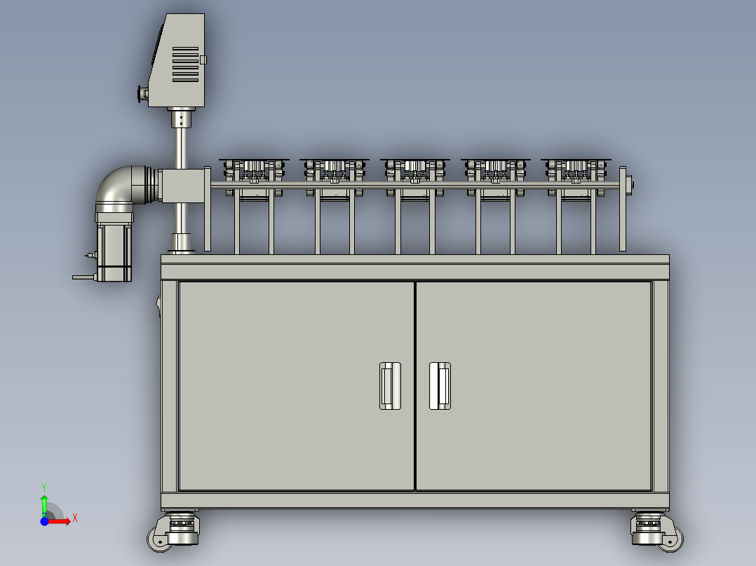 多排卡板式翻片机前视图